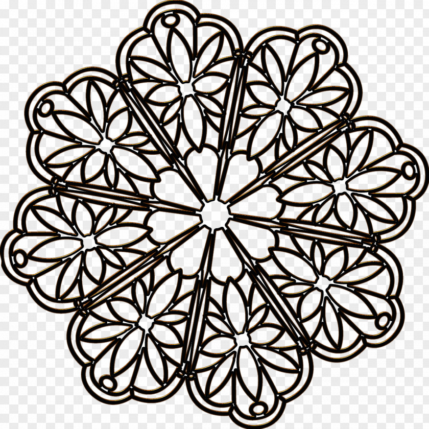Line Floral Design Symmetry Pattern PNG