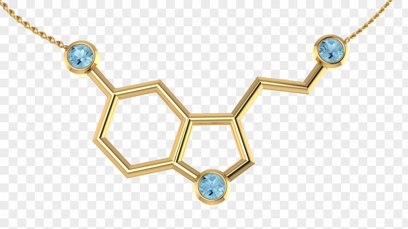 Silver Necklace Serotonin Molecule Charms & Pendants Earring PNG