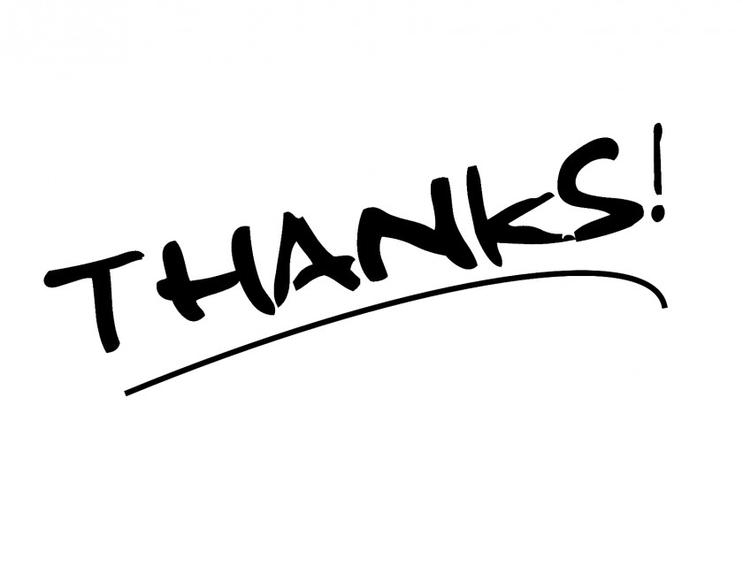 Thank You Black And White Clip Art PNG