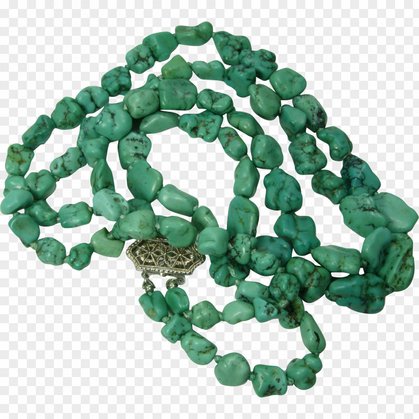 Emerald Turquoise Bead Bracelet PNG