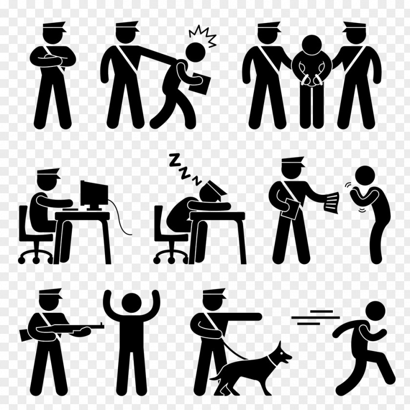 Police Thief Silhouette Officer Pictogram Security Guard PNG