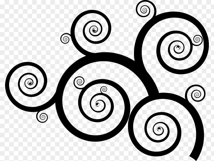 White Black-and-white Circle Spiral Line PNG