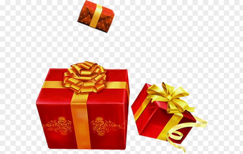 Fluttering Red Gift Box Image Clip Art PNG