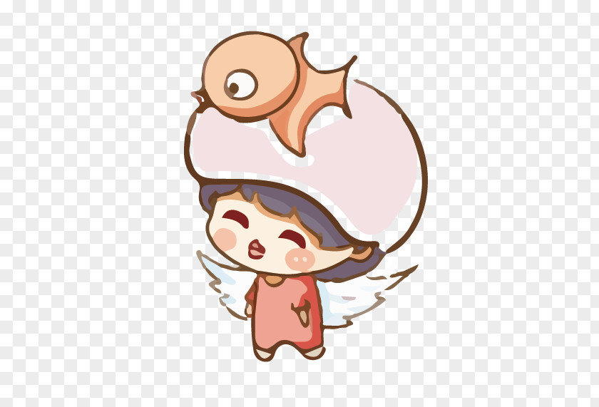 Cute Little Angel Illustration PNG