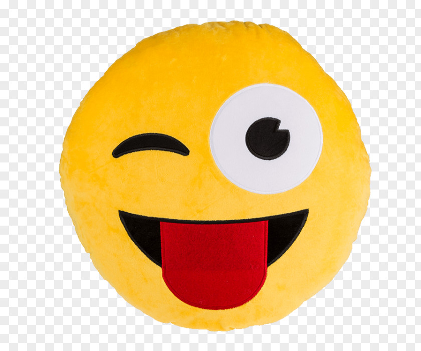 Emoji Emoticon Pillow Cushion Wink PNG