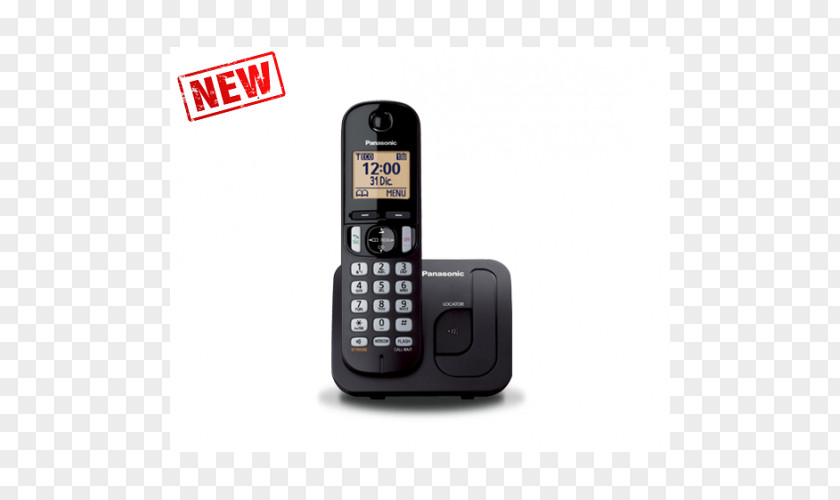 Cordless Telephone Digital Enhanced Telecommunications Landline Panasonic LCD PNG
