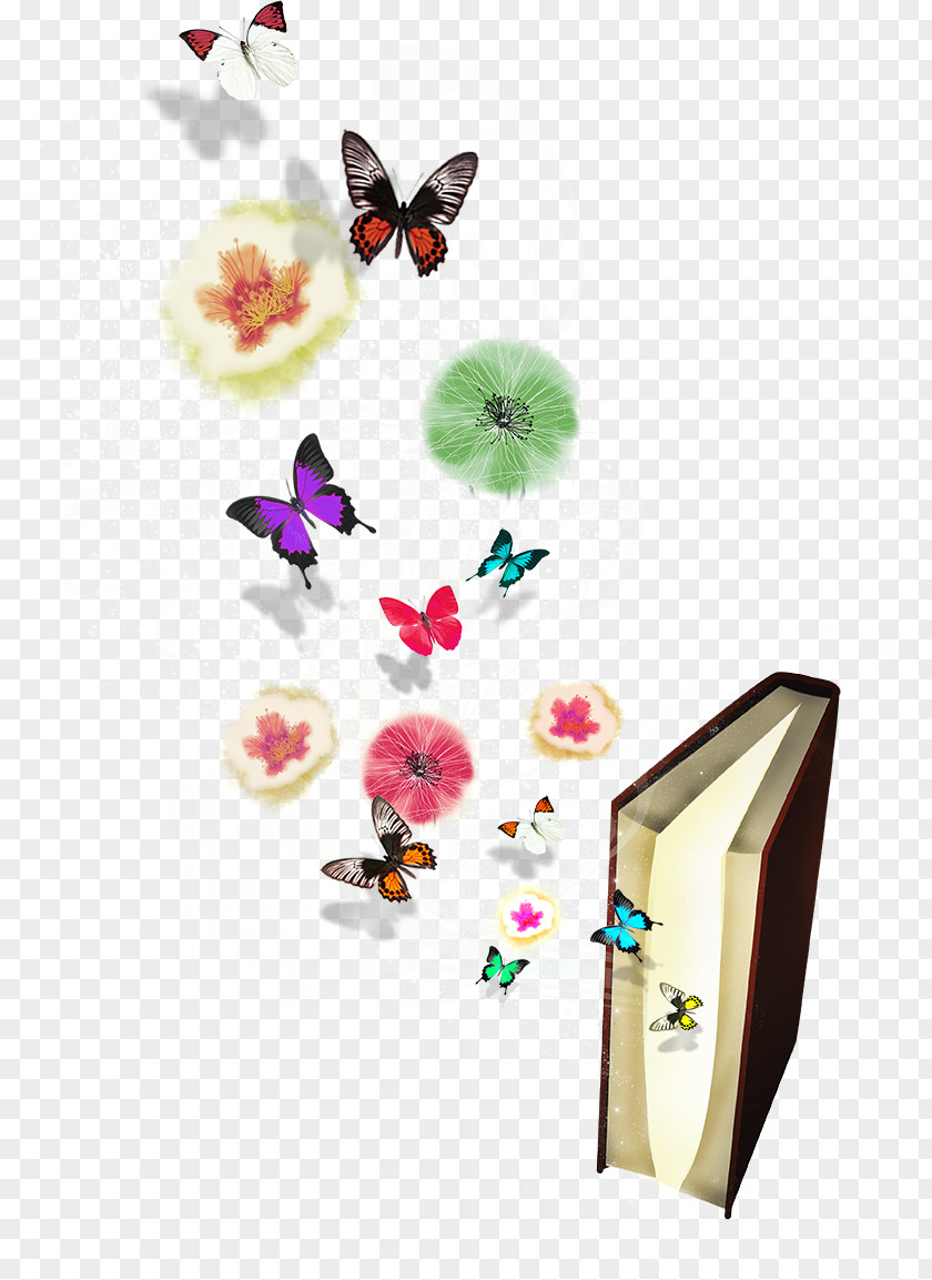 The Books Butterfly Book PNG