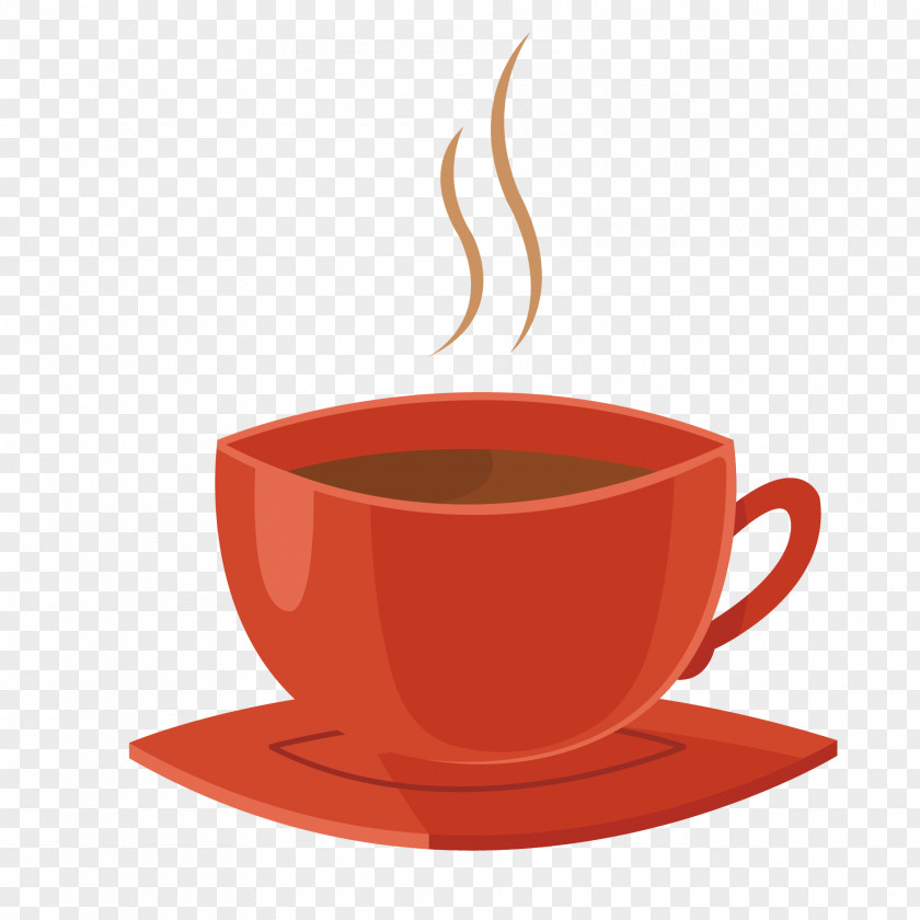 Vector Red Cup Of Coffee PNG