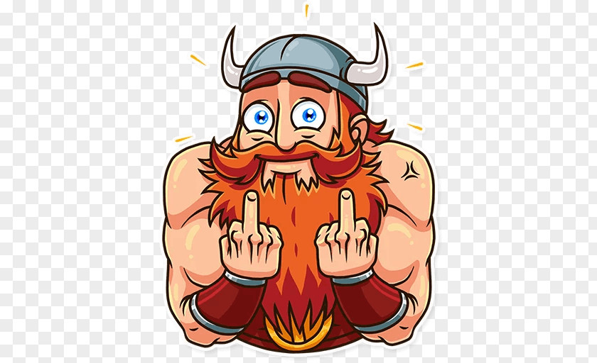 Viking Color Clip Art Illustration Cartoon Character Thumb PNG