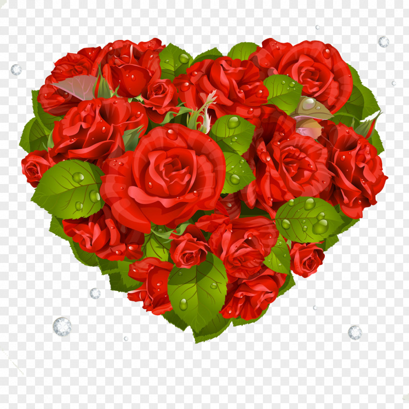 A Heart Of Flowers Valentine's Day Rose Greeting & Note Cards PNG