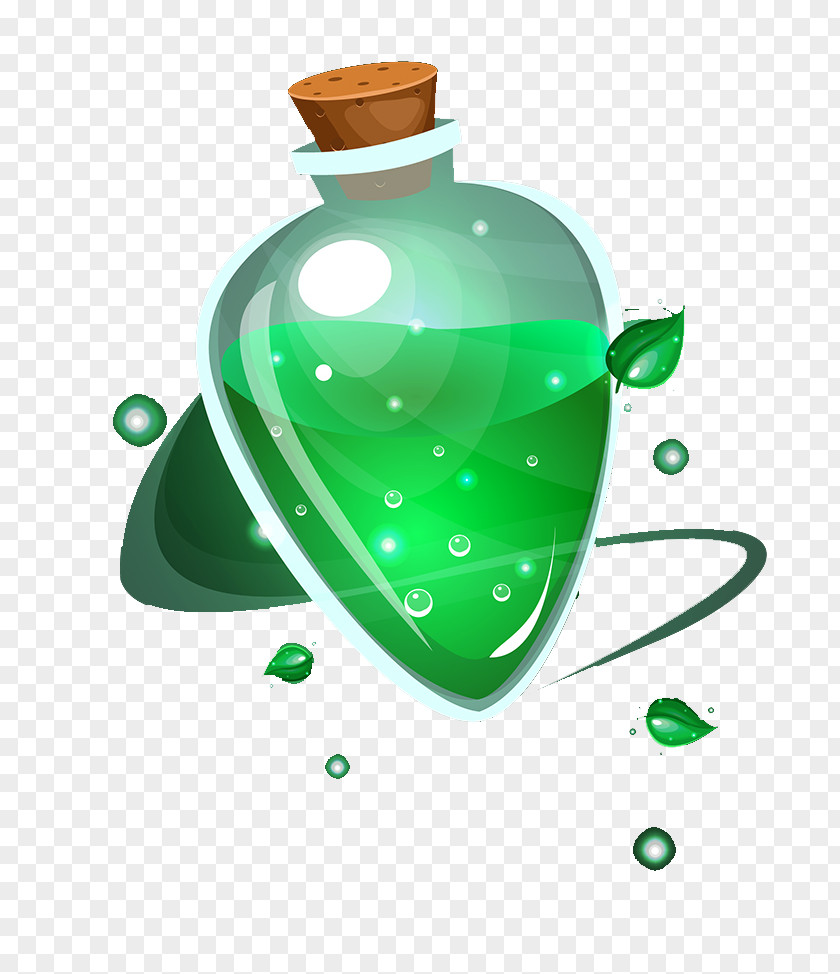 Painted Green Glass Bottles Bottle PNG
