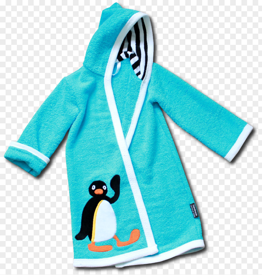 Pingu Hoodie Polar Fleece Turquoise Sleeve PNG
