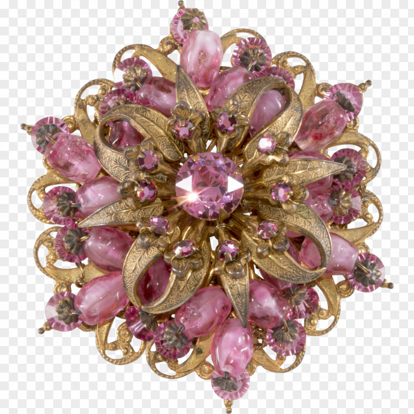 Ruby Brooch Costume Jewelry Jewellery Miriam Haskell PNG