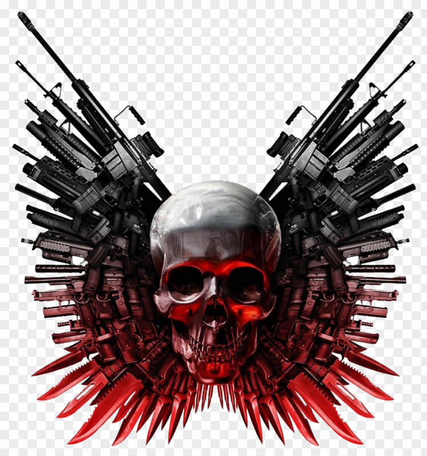 Skull Metal The Expendables Action Film Poster PNG