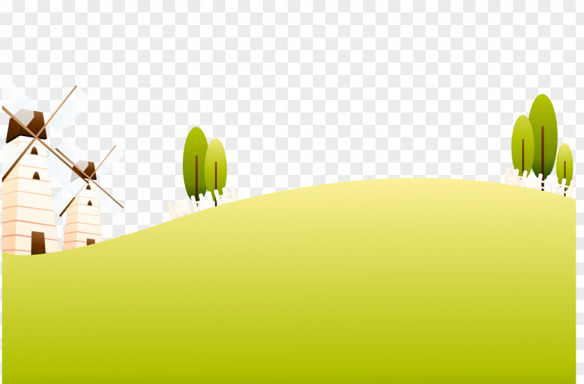 Field Vector Material Lawn Windmill PNG
