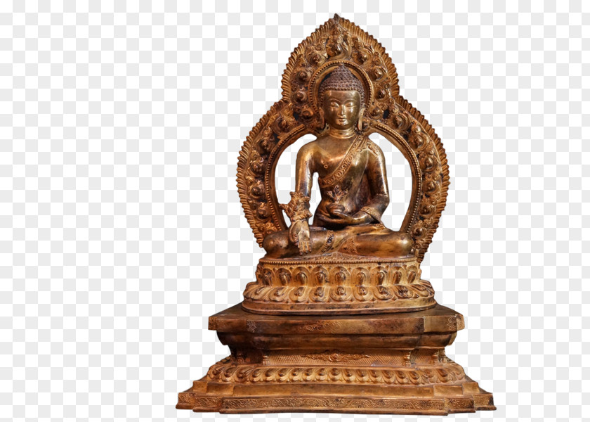 Thai Buddha Bronze Sculpture Statue Metal PNG