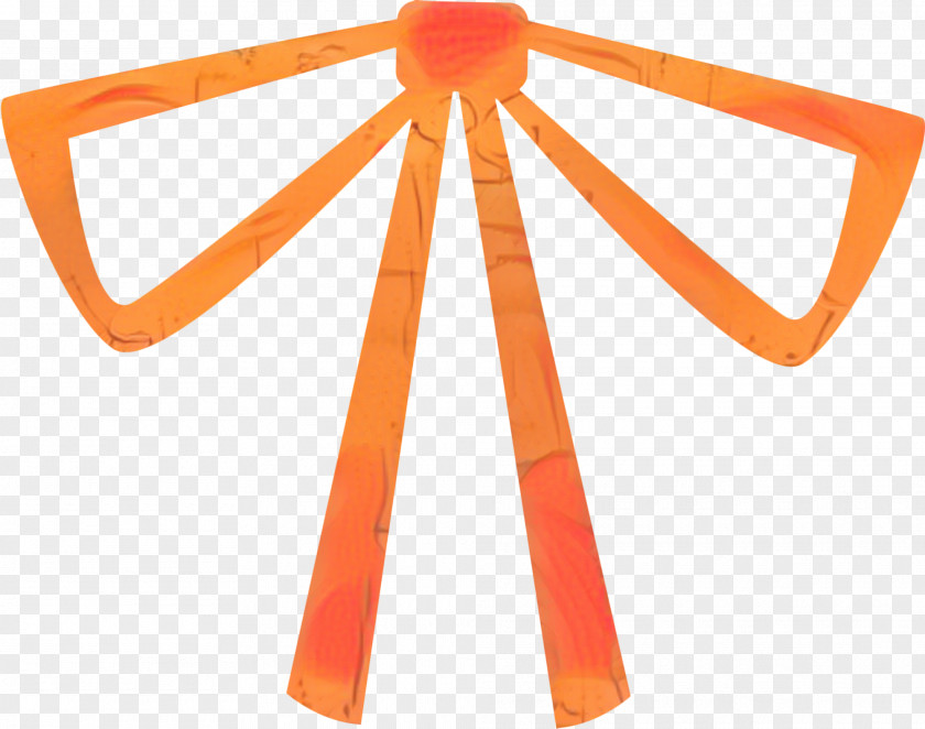 Triangle Orange Ribbon Bow PNG