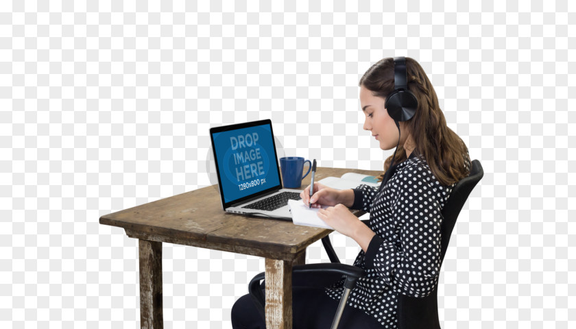 Woman Working Desk Communication PNG