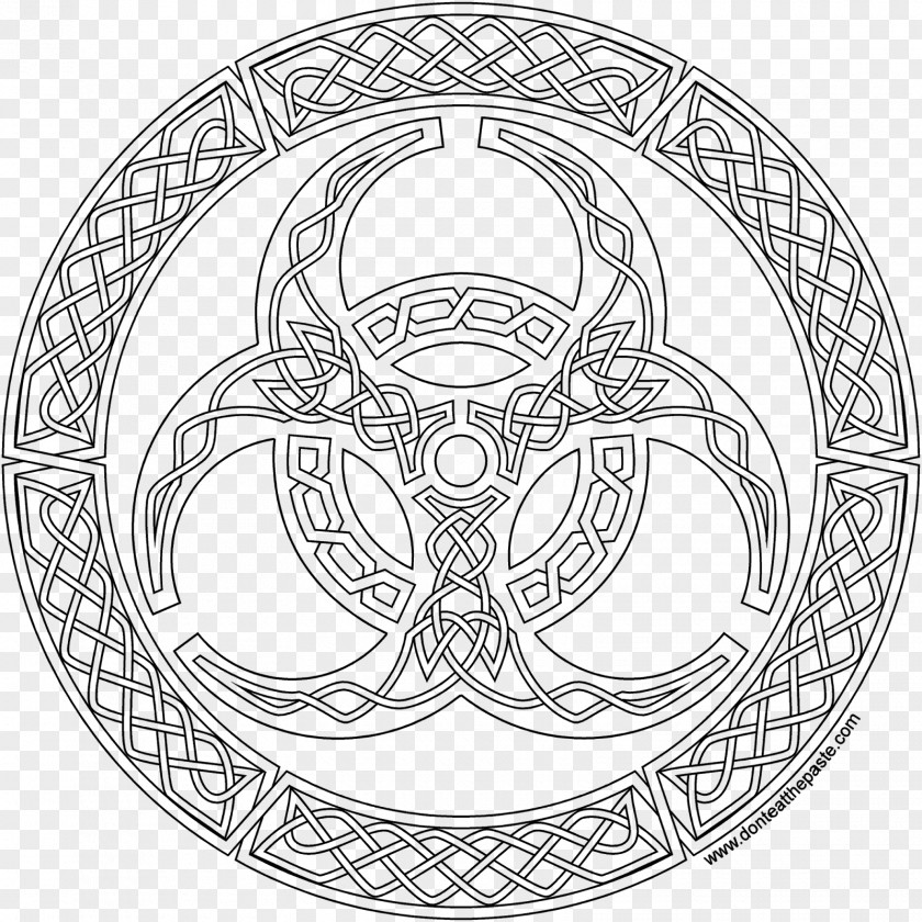 Symbol Biological Hazard Coloring Book Celtic Knot PNG