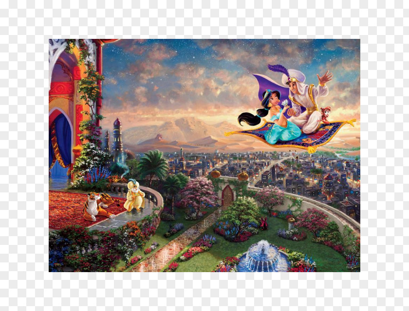 Thomas Kinkade The Disney Dreams Collection: Coloring Book Jigsaw Puzzles Aladdin Mickey Mouse Walt Company PNG