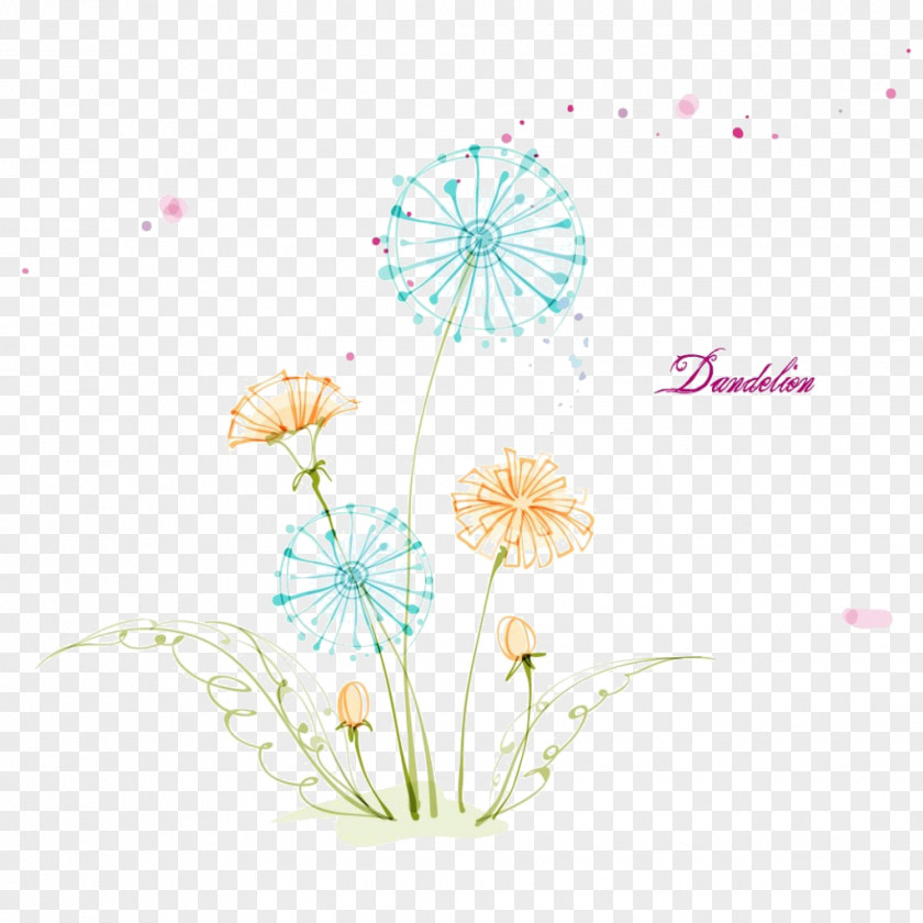 Dandelion Common Drawing Euclidean Vector Floral Design Visual Arts PNG
