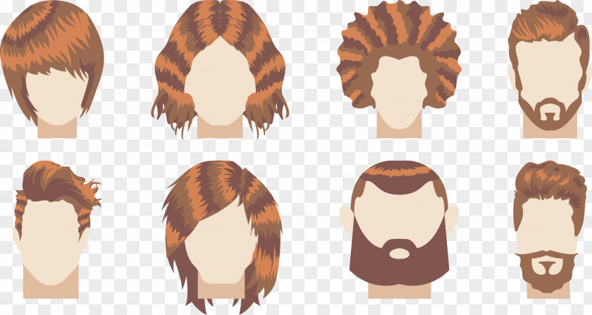 Vector Illustration Hairstyle Long Hair Brown Bun PNG