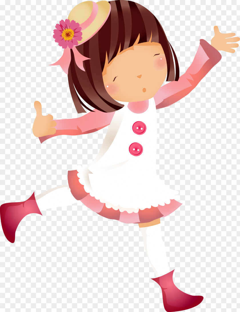 Children Dancing Cartoon Illustration PNG