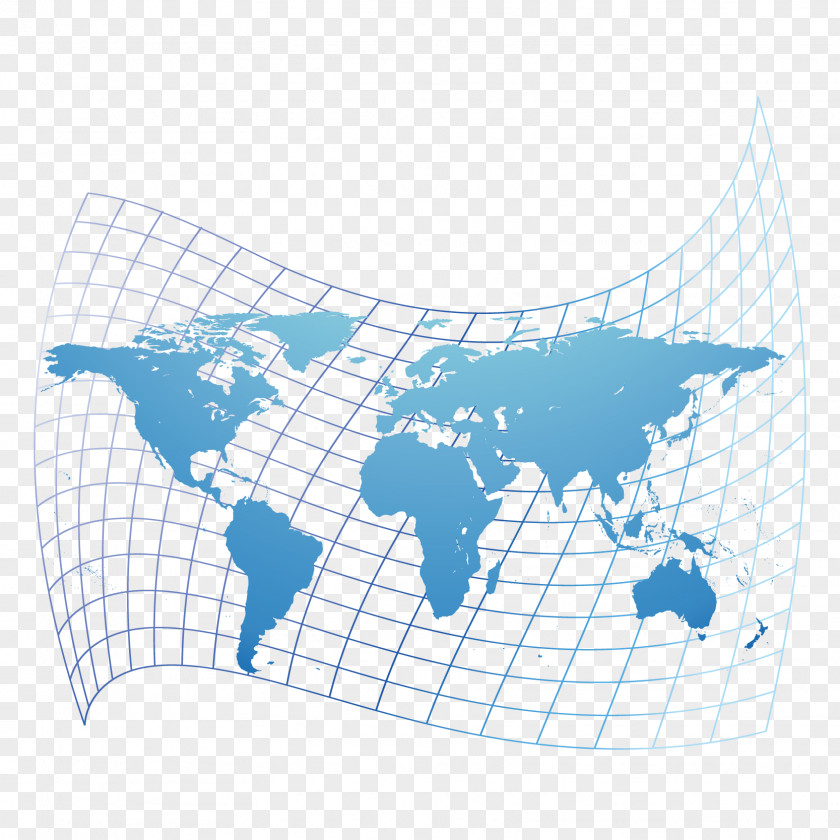 Dimensional Dynamic Distorted World Map Vector Material Globe PNG