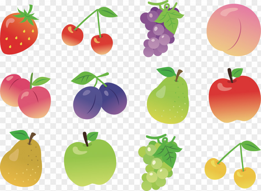 Fruits Collection Apple Vegetarian Cuisine Cherry Vegetable Clip Art PNG