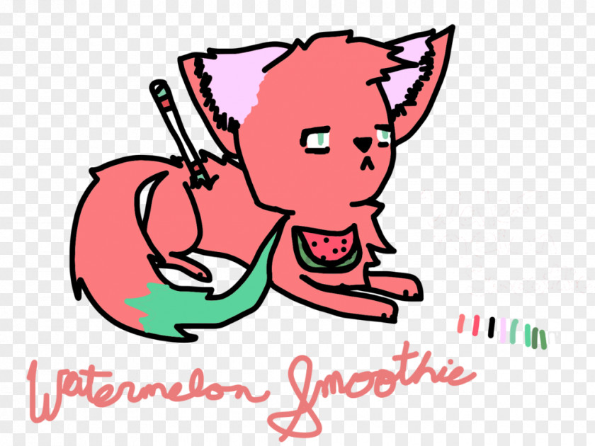 Watermelon Smoothie Whiskers Cat Snout Clip Art PNG