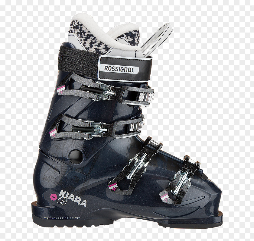 Skiing Downhill Rossignol Kiara 60 Women's Ski Boots Bindings 15/16 24.5 PNG