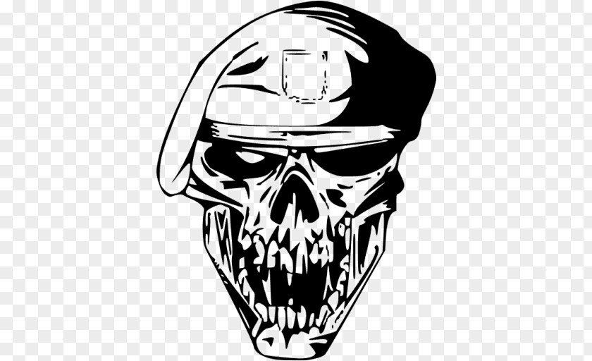 Skull Soldier Drawing Decal PNG