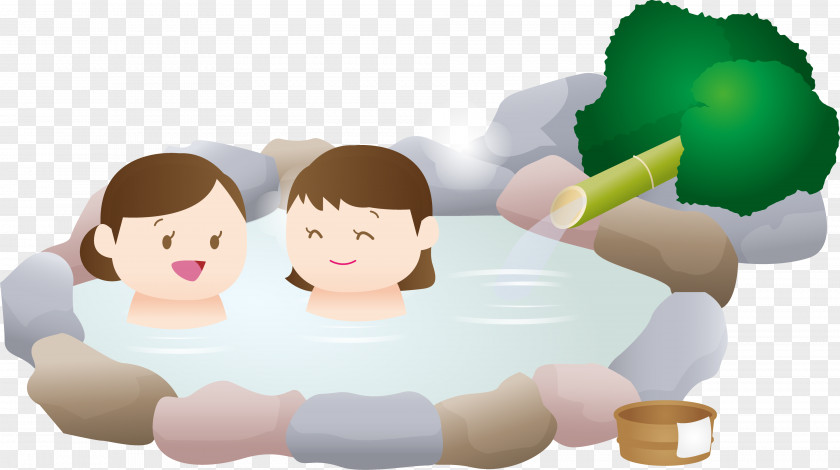 Spring Public Domain Onsen Illustration Image Travel Hotel PNG