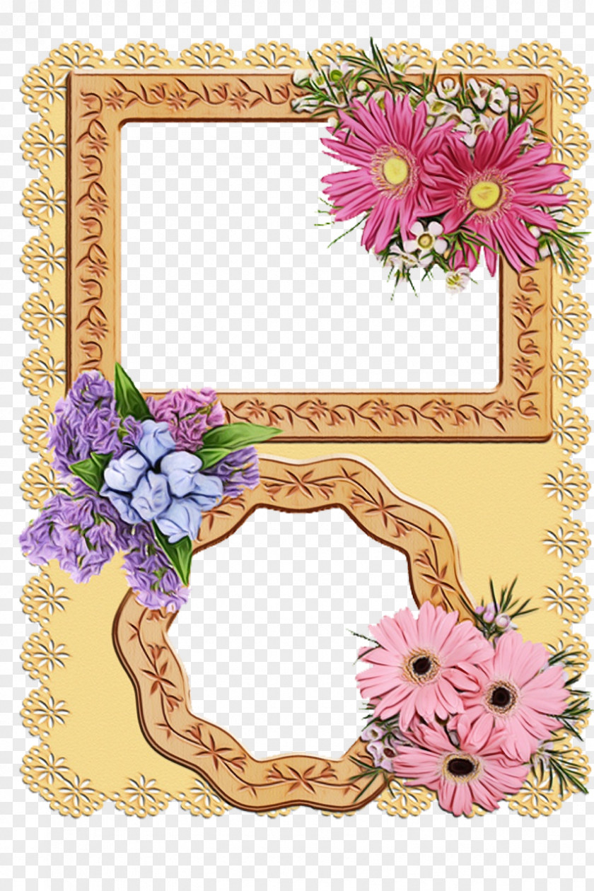 Wildflower Interior Design Floral Background Frame PNG