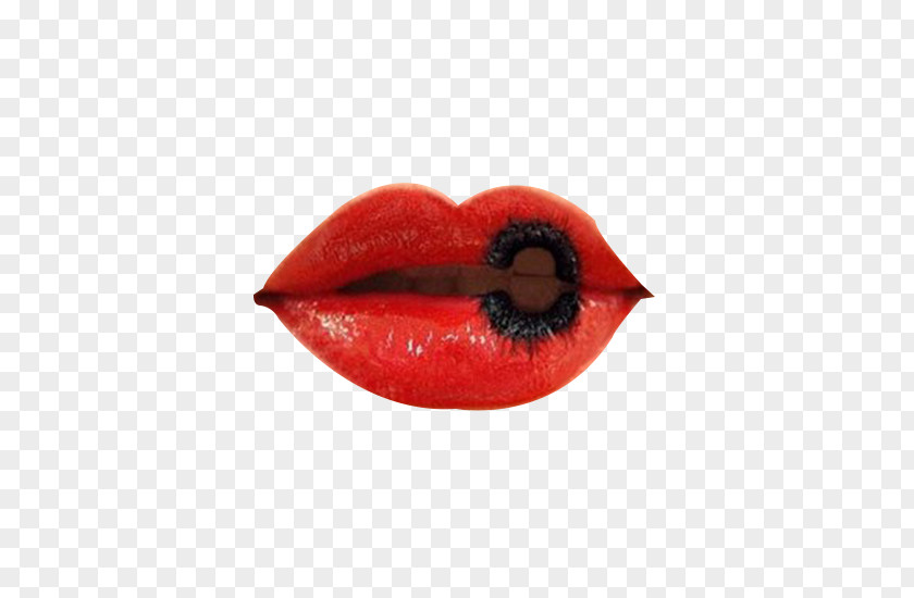 Lips Burn Red Lip Close-up Advertising Smoking PNG
