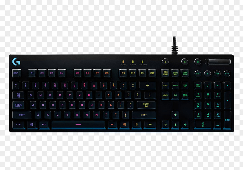 USB Computer Keyboard Logitech G810 Orion Spectrum Gaming Keypad Video Game PNG