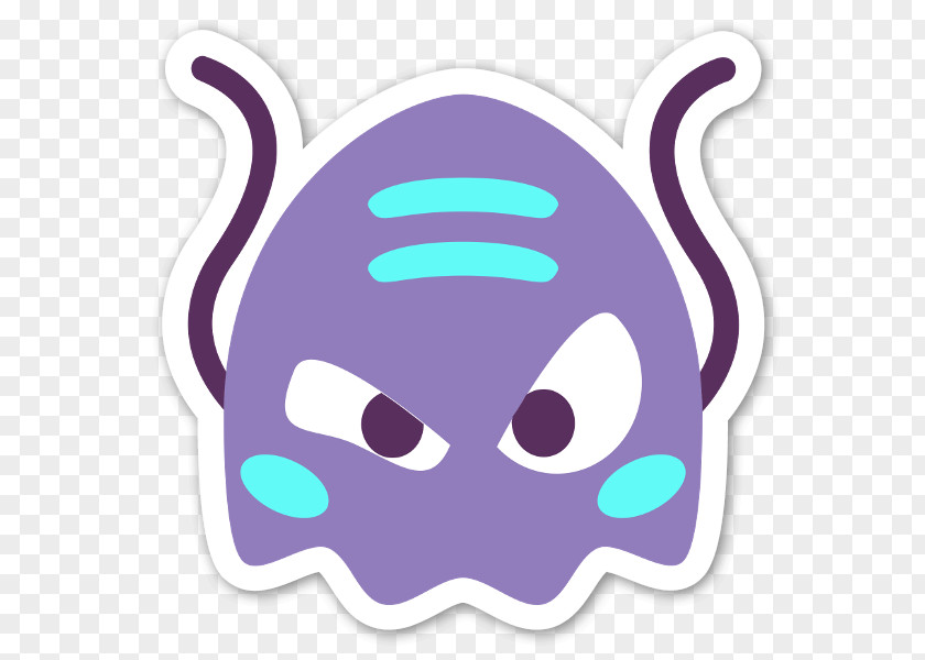 Violet Purple Head Cartoon Sticker PNG