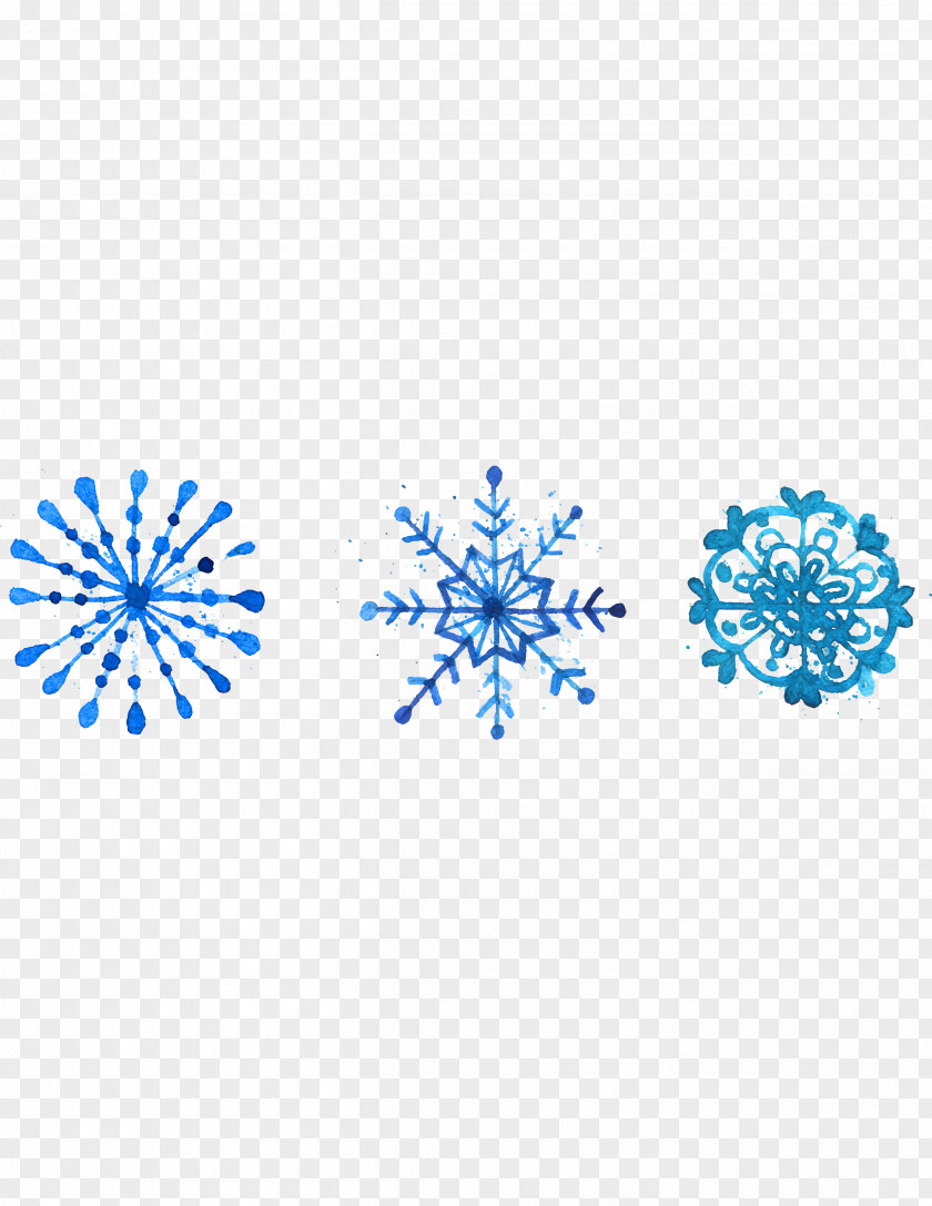 Blue Snowflakes Snowflake Watercolor Painting Euclidean Vector PNG