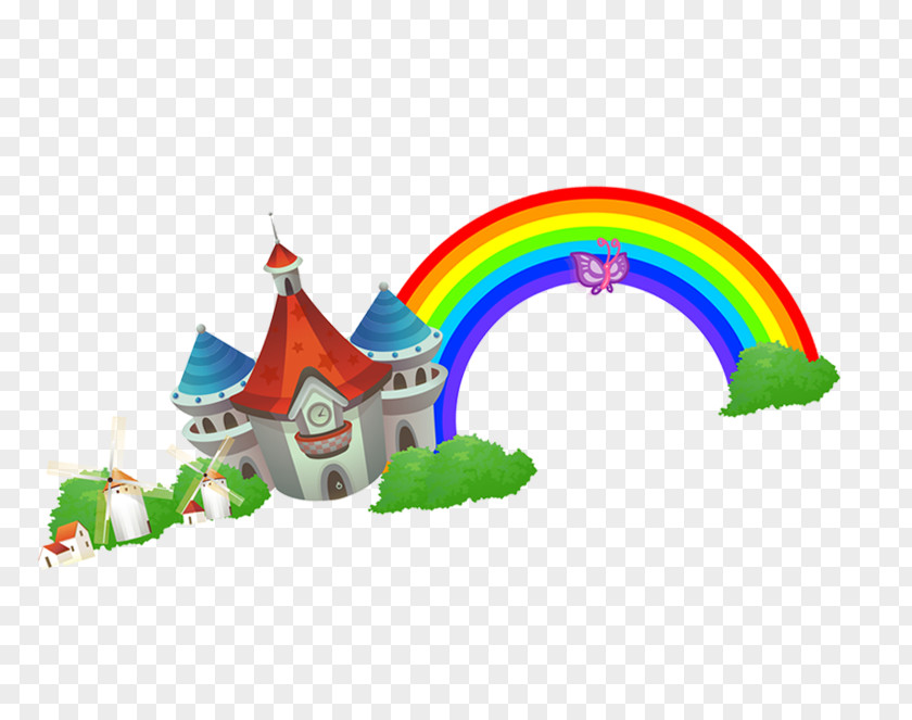 Cartoon Rainbow Small House Kids Math: Multiply, Divide, Add, Subtract PNG