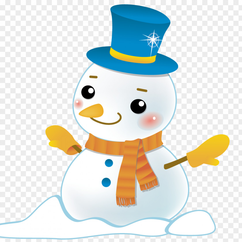 Snowman With A Hat PNG