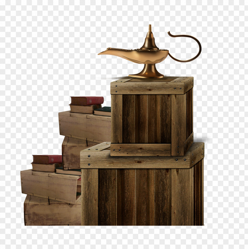 Wooden Box Aladdin Lamp 16 Material Net Painting Wood Icon PNG