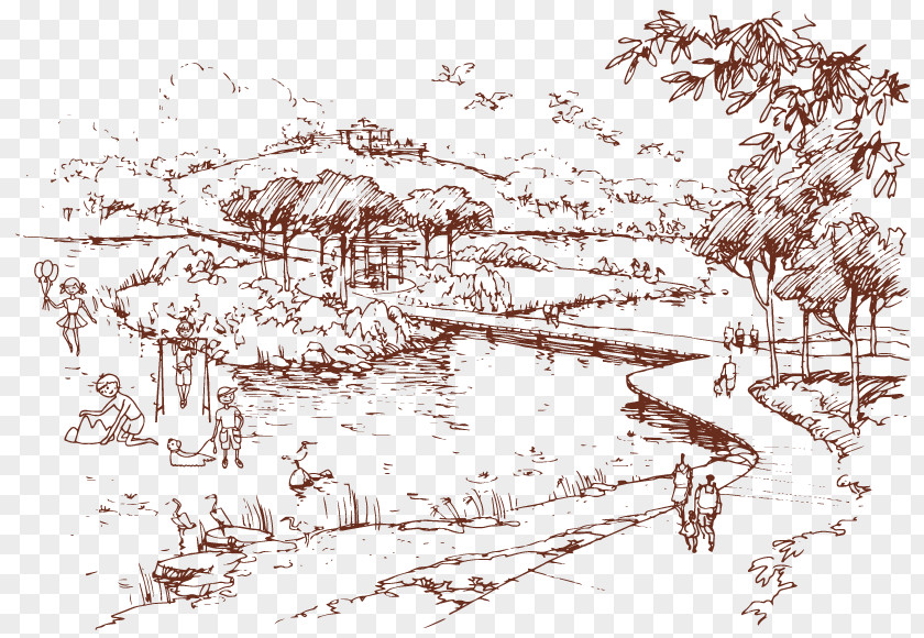 Park Drawing Royalty-free Sketch PNG
