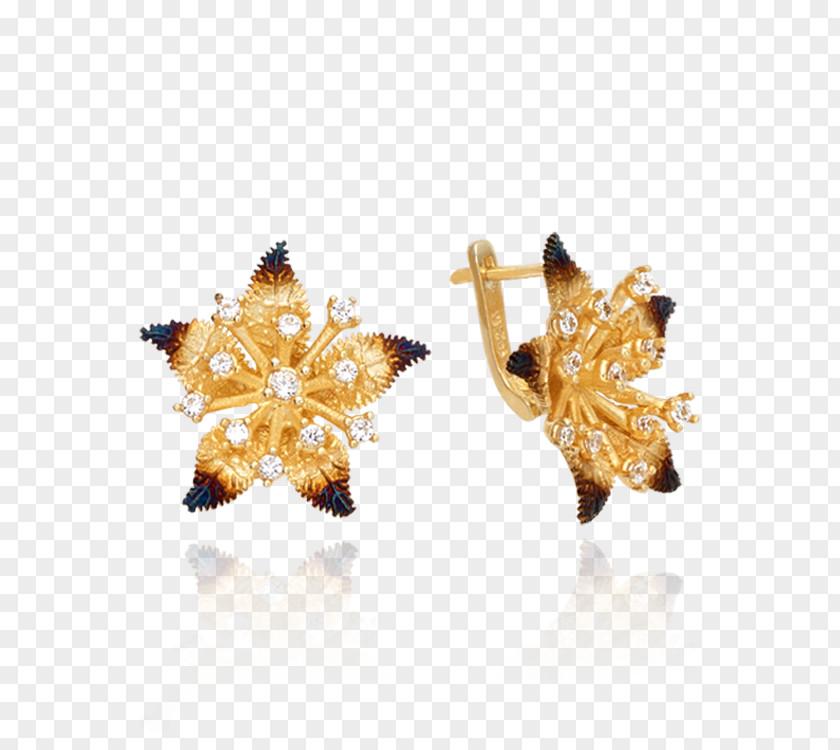 Body Jewelry Metal Flower Design Gold PNG