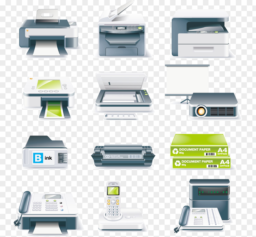 Creative Printer Inkjet Printing Icon PNG