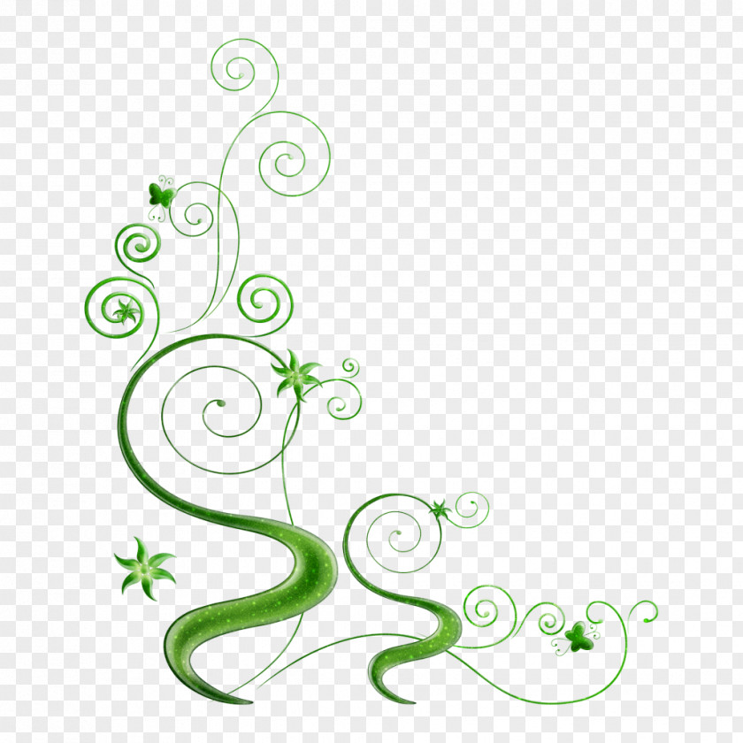 Green Floral Bracket Clip Art PNG