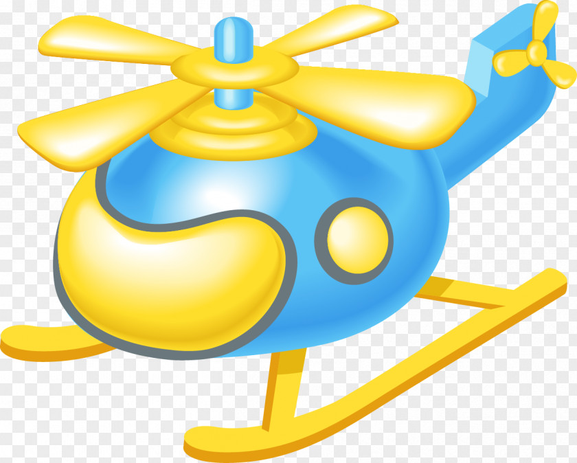 Cartoon Helicopter Airplane Toy Illustration PNG