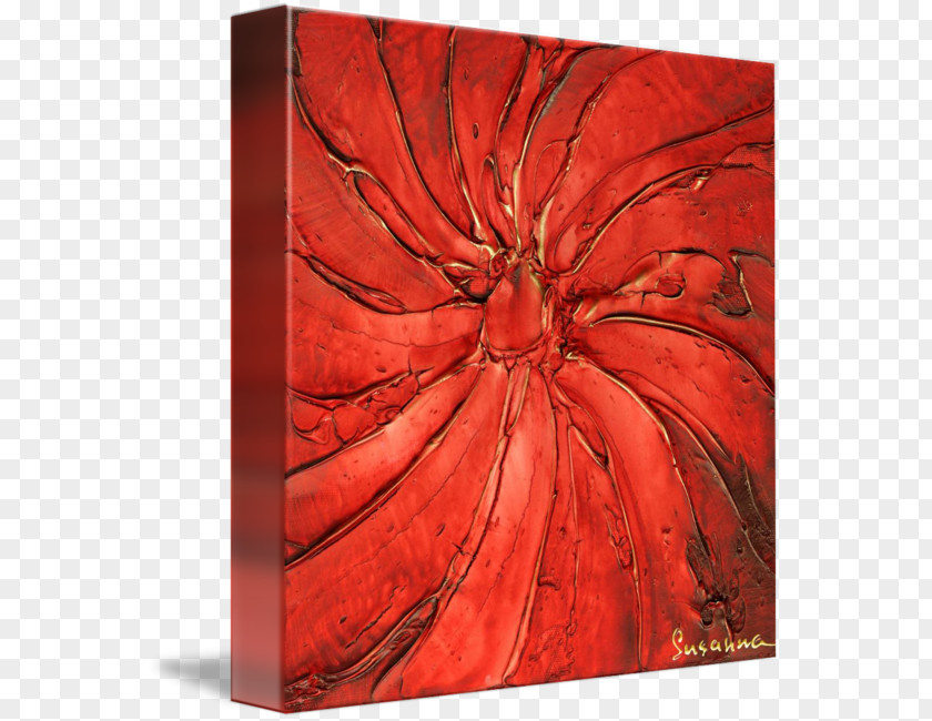 Red Swirl Canvas Print Abstract Art Watercolor Painting PNG