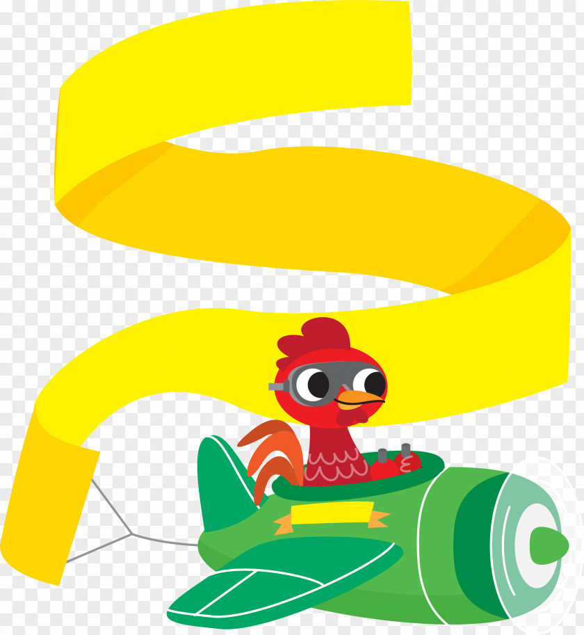 A Cartoon Chicken Flying In An Airplane Euclidean Vector PNG