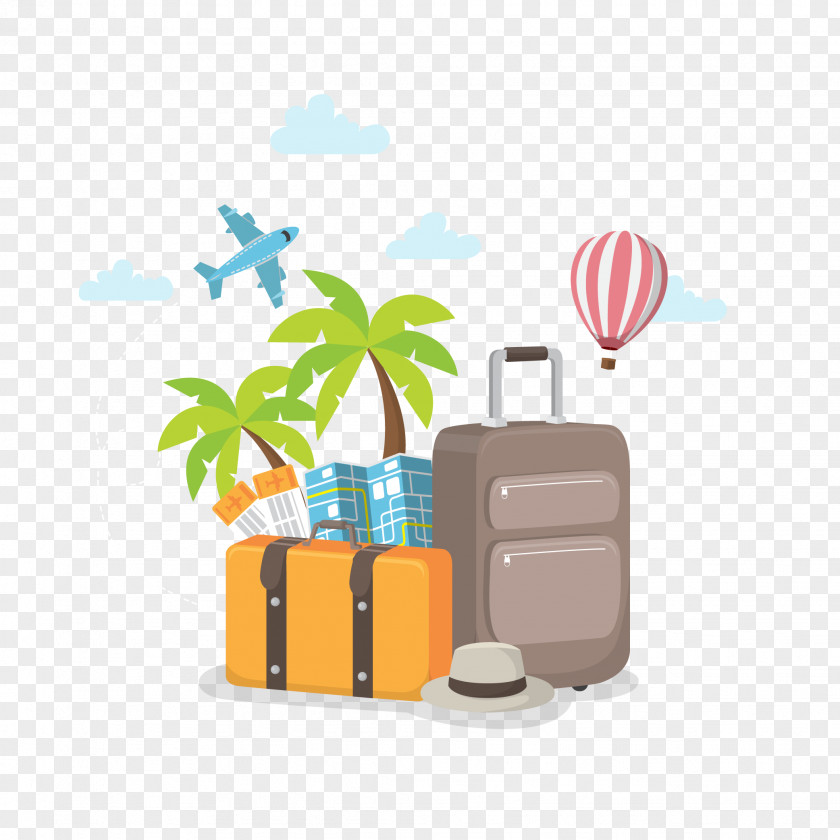 Art Suitcase Travel Graphic PNG