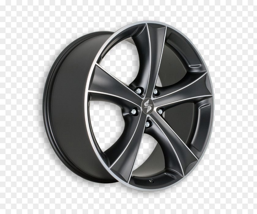 Black Matt Alloy Wheel Spoke Tire PNG